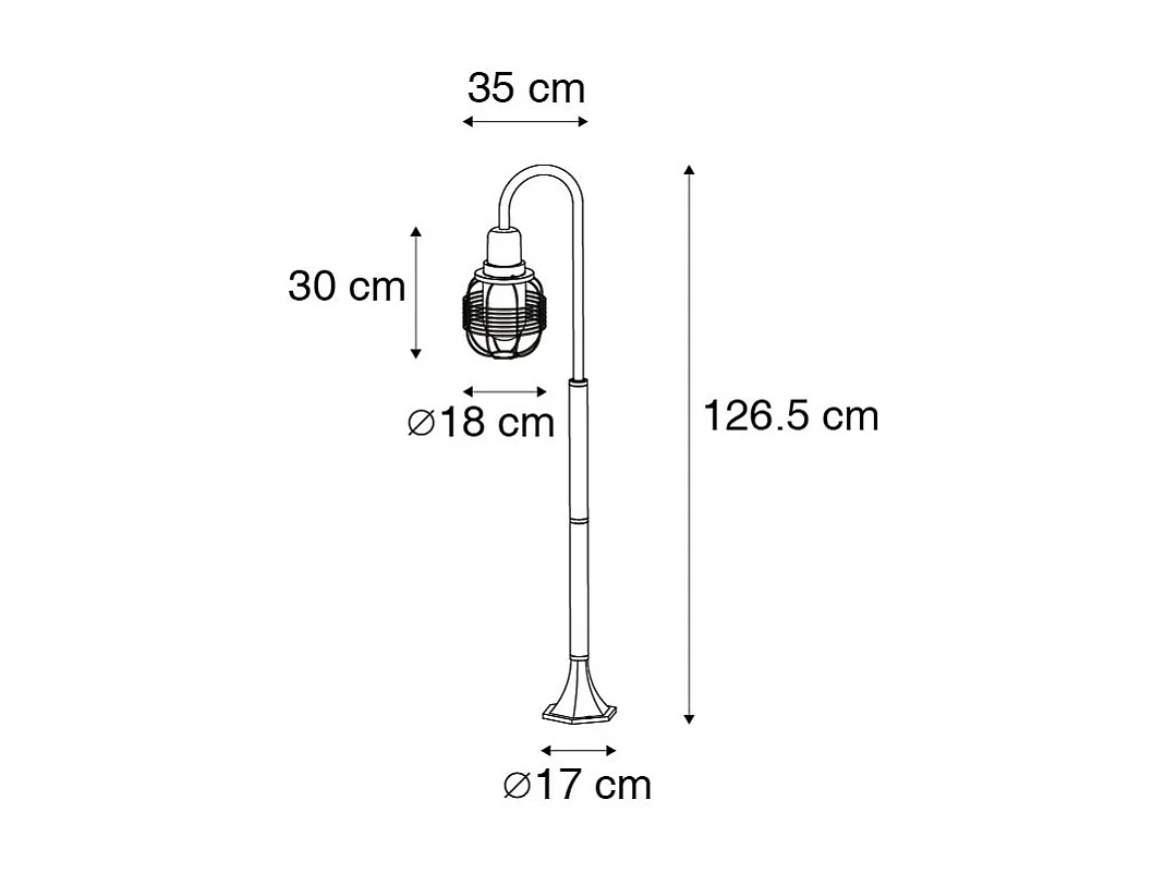Lampe extérieure rurale noire IP44 - Guardado