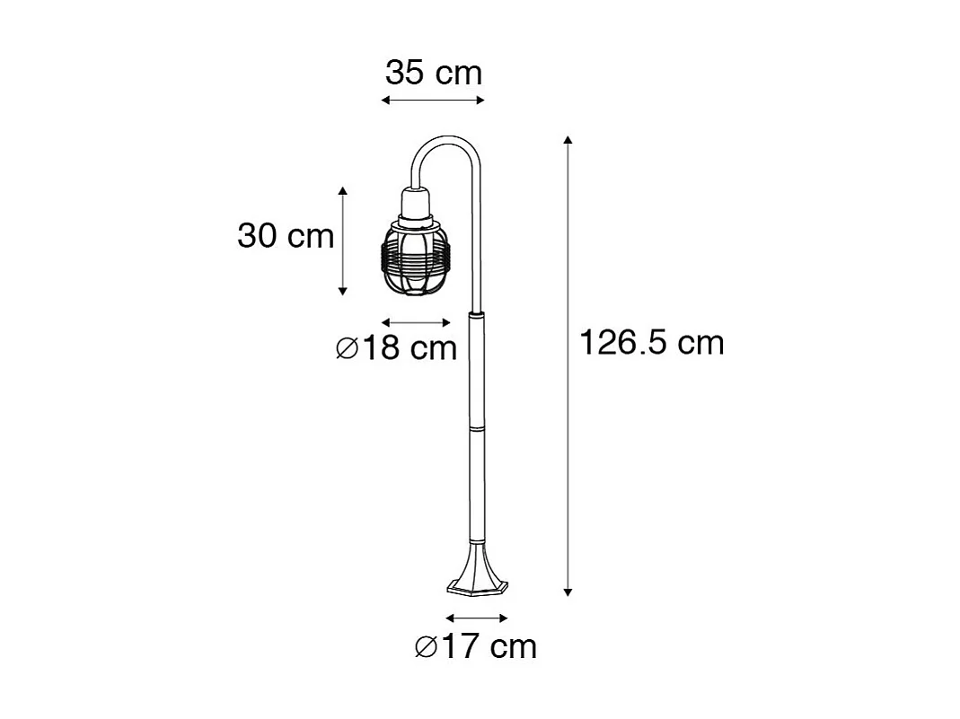 Lampe d'extérieur rustique noire IP44 - Guardado