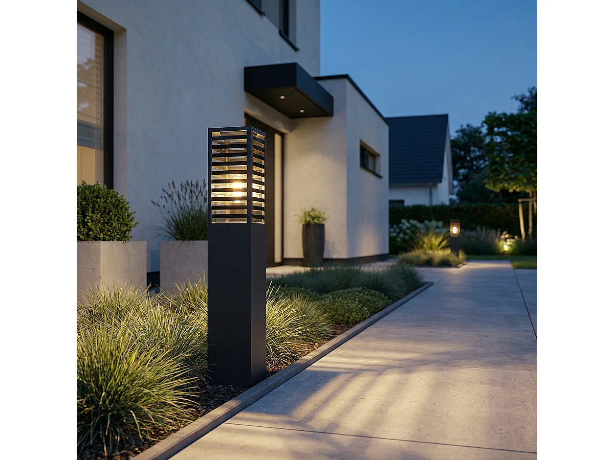 Lampadaire d'extérieur moderne noir 80 cm IP44 - Reims