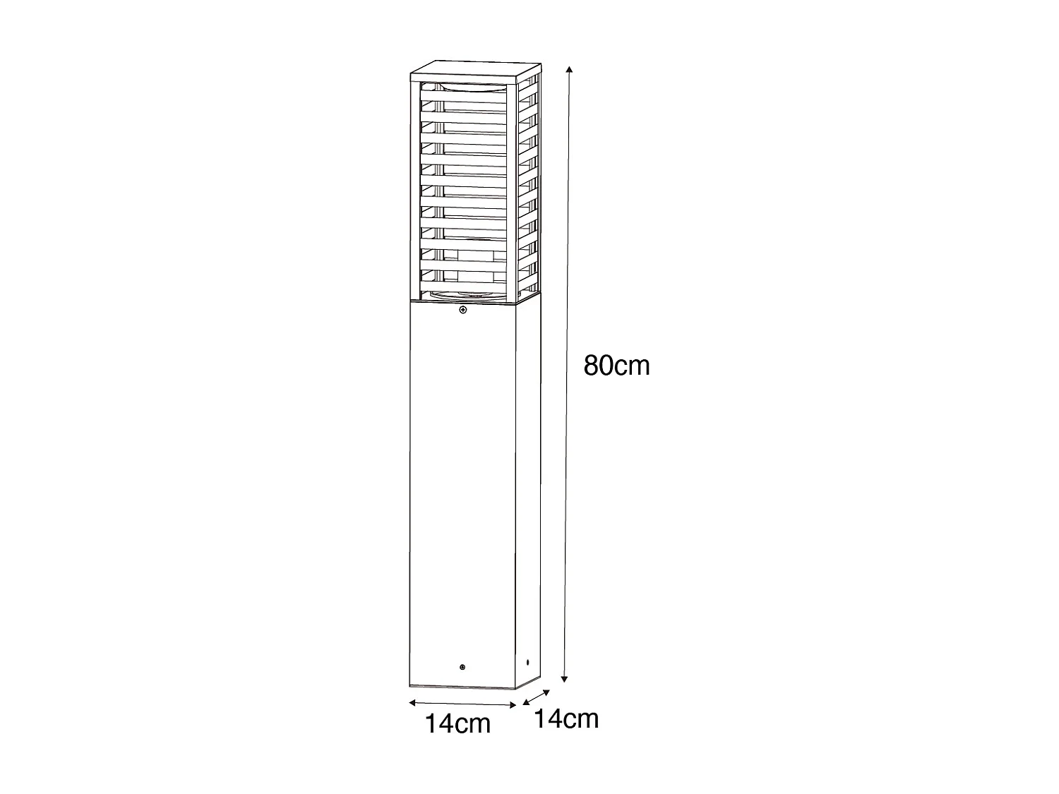 Lampadaire d'extérieur moderne noir 80 cm IP44 - Reims