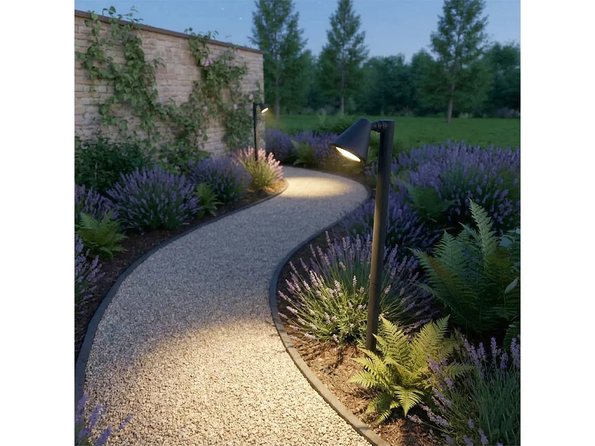 Borne d'extérieur moderne noire 100 cm IP44 orientable - Ciara