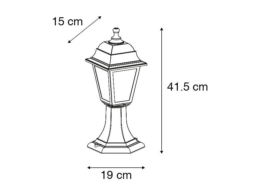 Poteau d'extérieur classique noir 44 cm IP44 - Capital