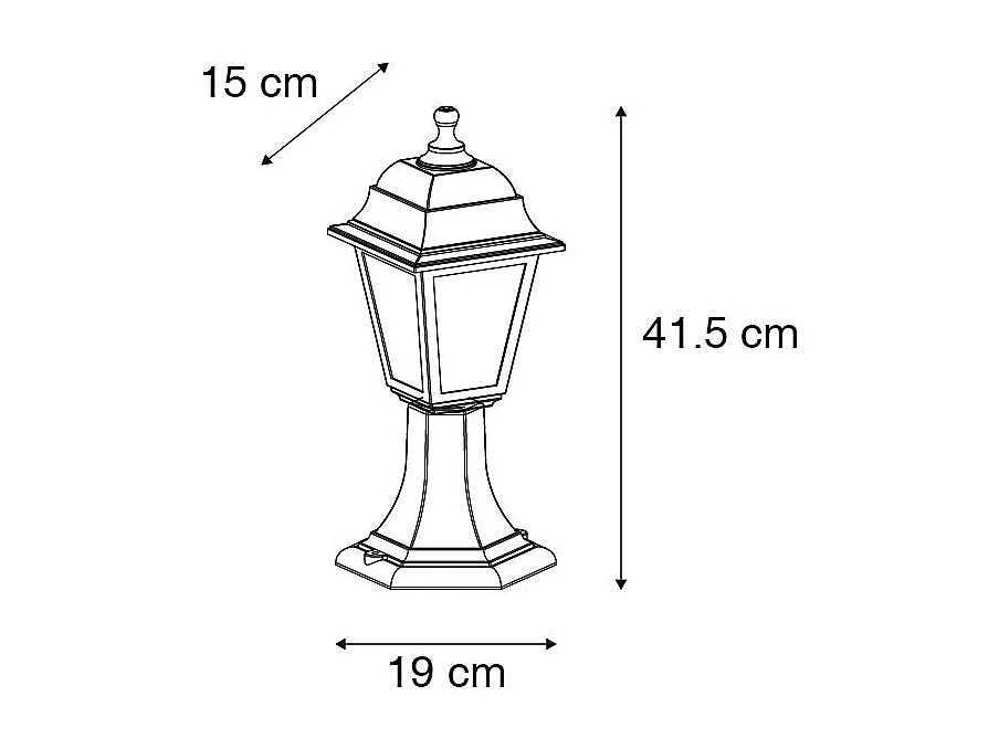 Borne d'extérieur classique noire 44 cm IP44 - Capital