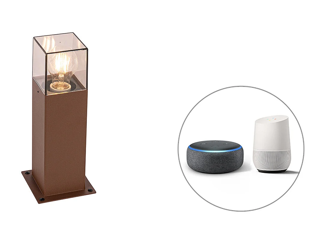 Lampe d'extérieur sur pied intelligente marron rouille 30 cm avec WiFi P45 - Danemark