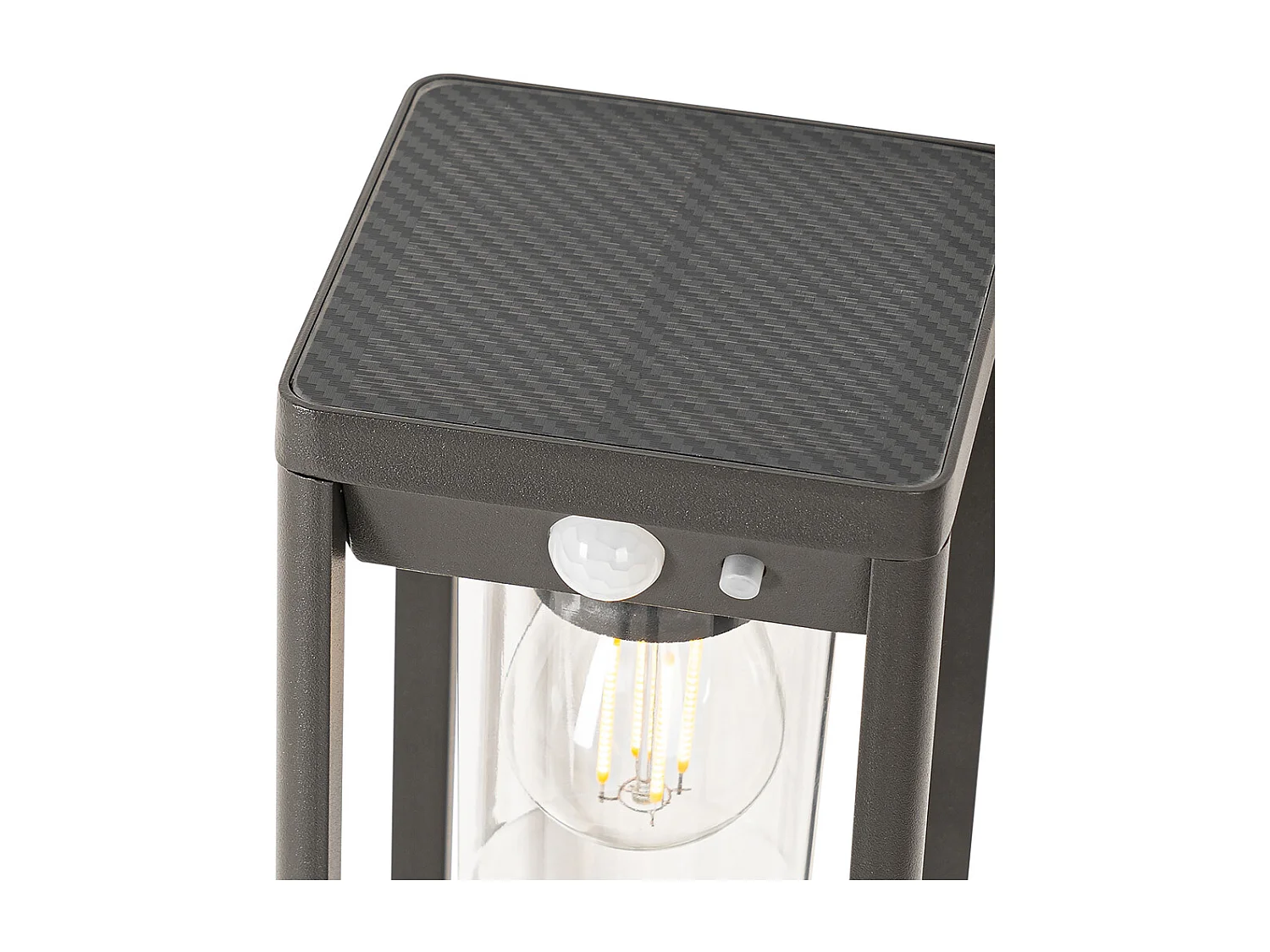 Lampadaire d'extérieur gris foncé 25 cm avec lumière à intensité variable et capteur solaire - Sonne