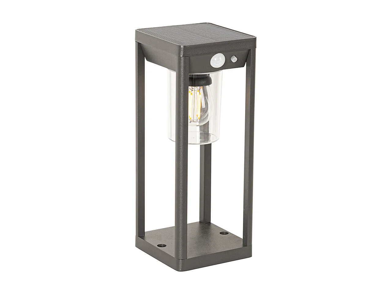 Lampadaire d'extérieur gris foncé 25 cm avec lumière à intensité variable et capteur solaire - Sonne