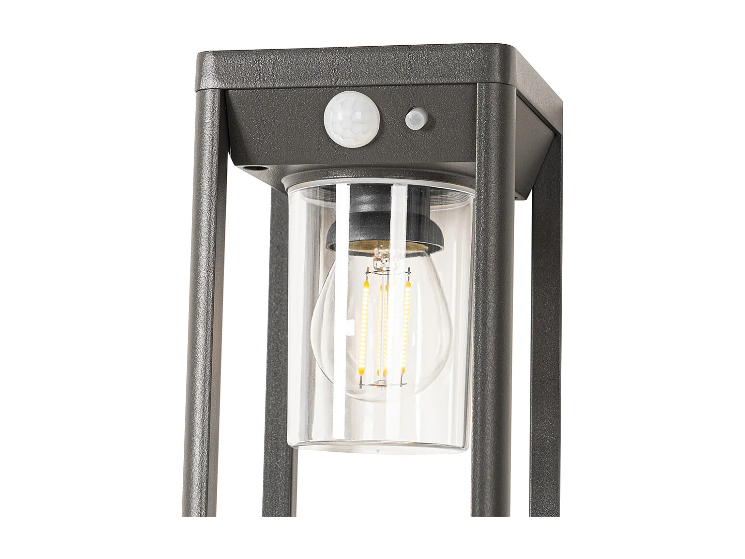 Lampadaire d'extérieur gris foncé 25 cm avec lumière à intensité variable et capteur solaire - Sonne