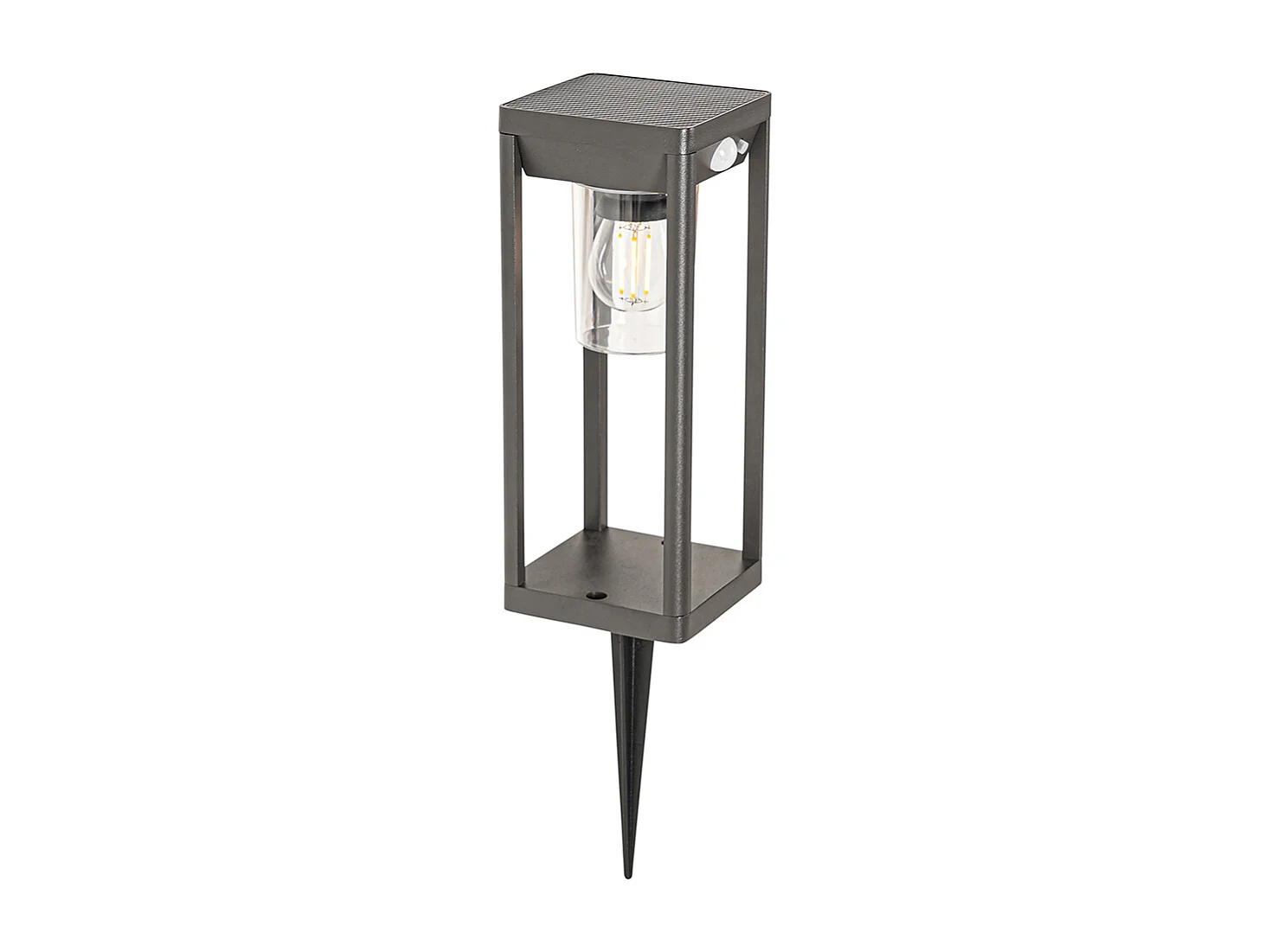Lampadaire d'extérieur gris foncé 25 cm avec lumière à intensité variable et capteur solaire - Sonne