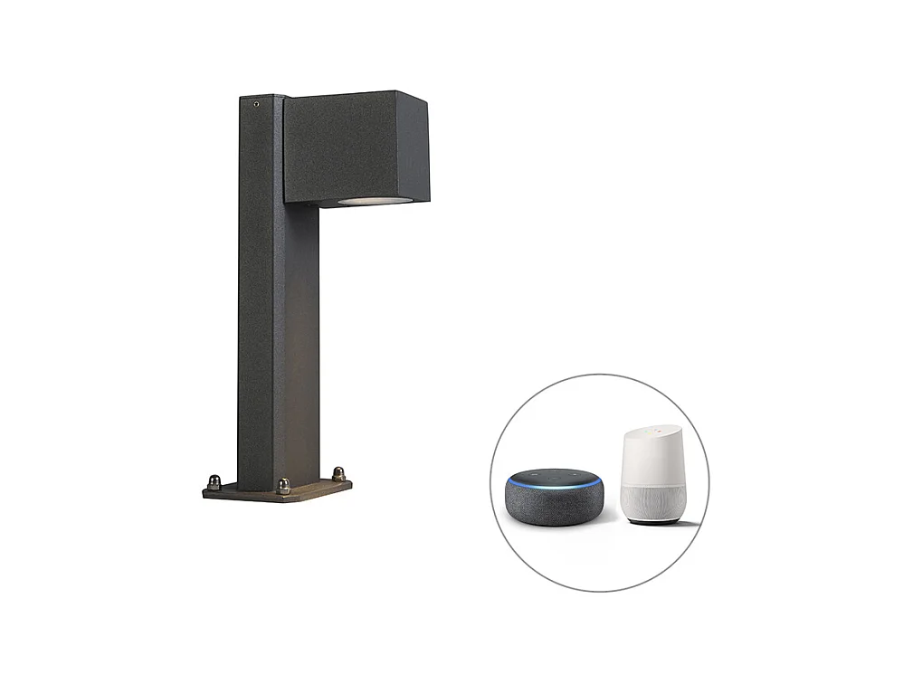 Lampe d'extérieur sur pied intelligente anthracite 30 cm IP44 avec Wifi GU10 - Baleno
