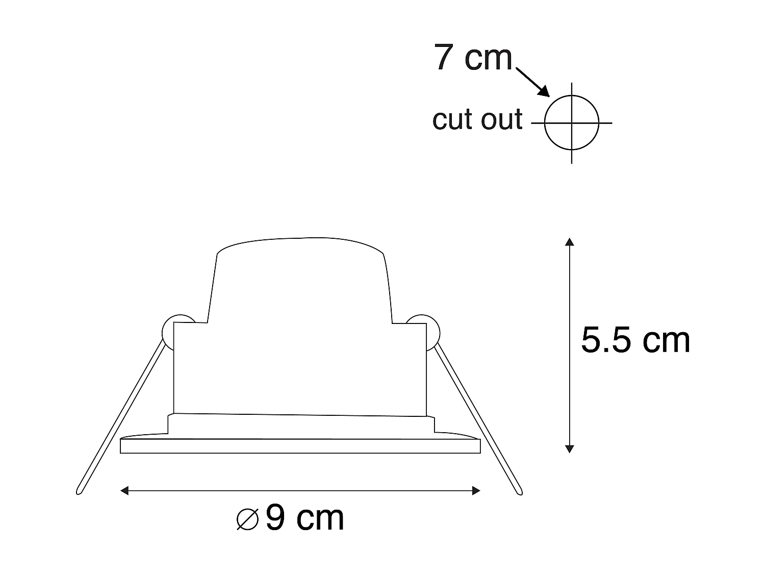 Ensemble de 6 spots encastrés noirs avec LED à intensité variable 3 niveaux IP65 - Blanca