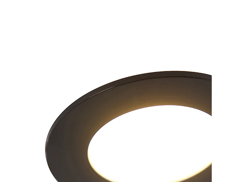 Ensemble de 6 spots encastrés noirs avec LED à intensité variable 3 niveaux IP65 - Blanca