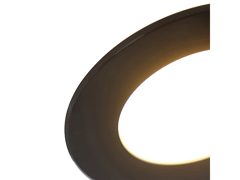 Ensemble de 6 spots encastrés noirs avec LED à intensité variable 3 niveaux IP65 - Blanca