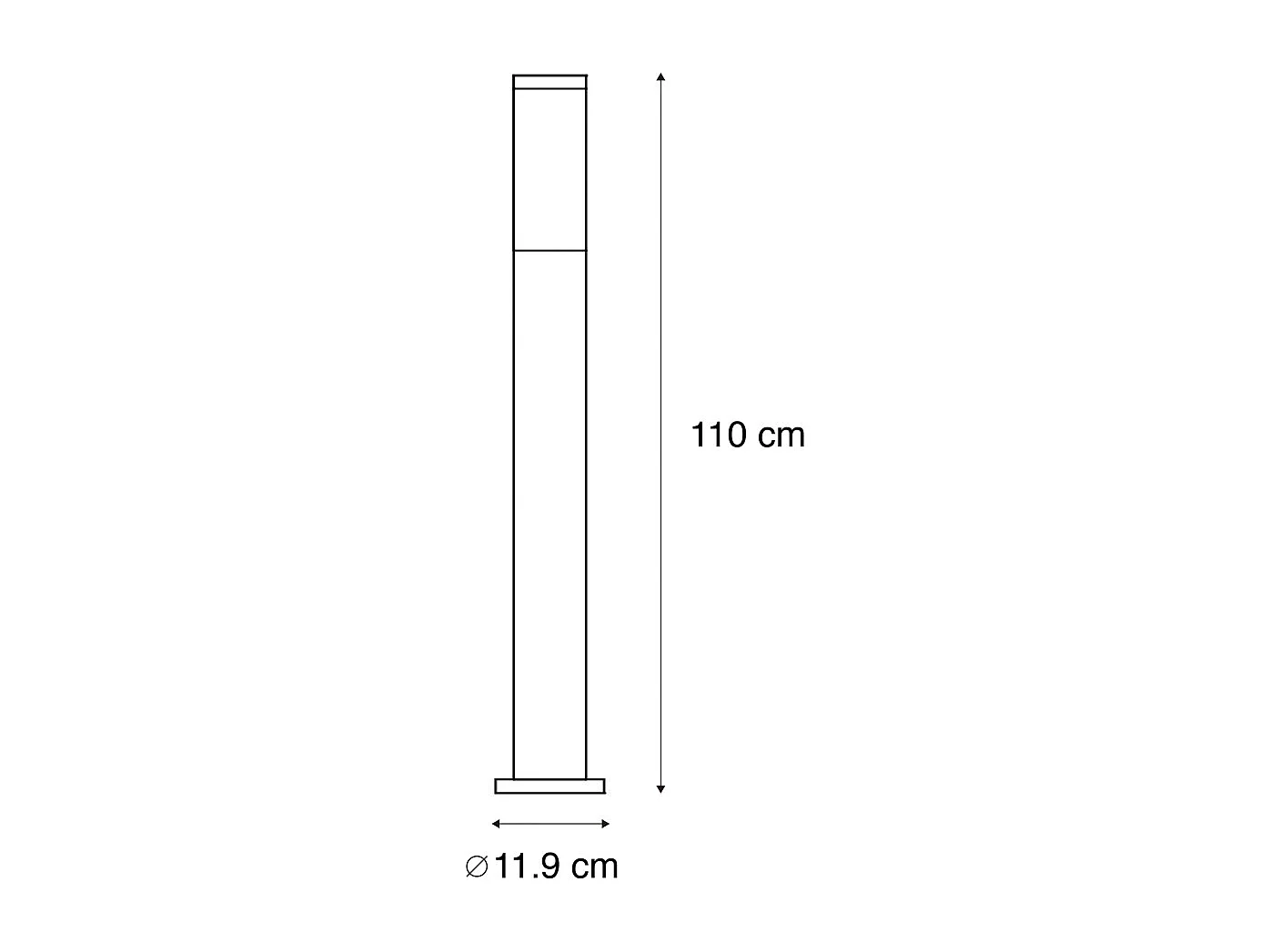 Lampadaire d'extérieur moderne en acier 110 cm IP44 - Rox
