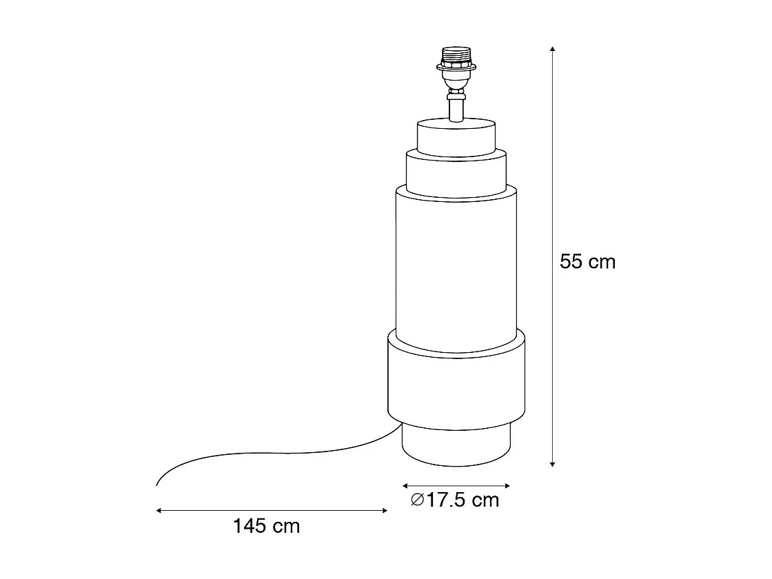 Lampe de table Art Deco en bronze sans abat-jour - Bruut