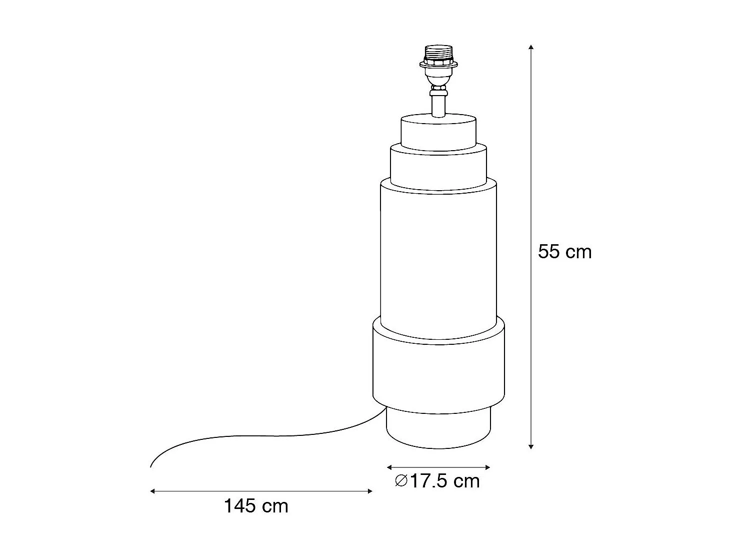 Lampe de table Art Déco en bronze sans abat-jour - Bruut