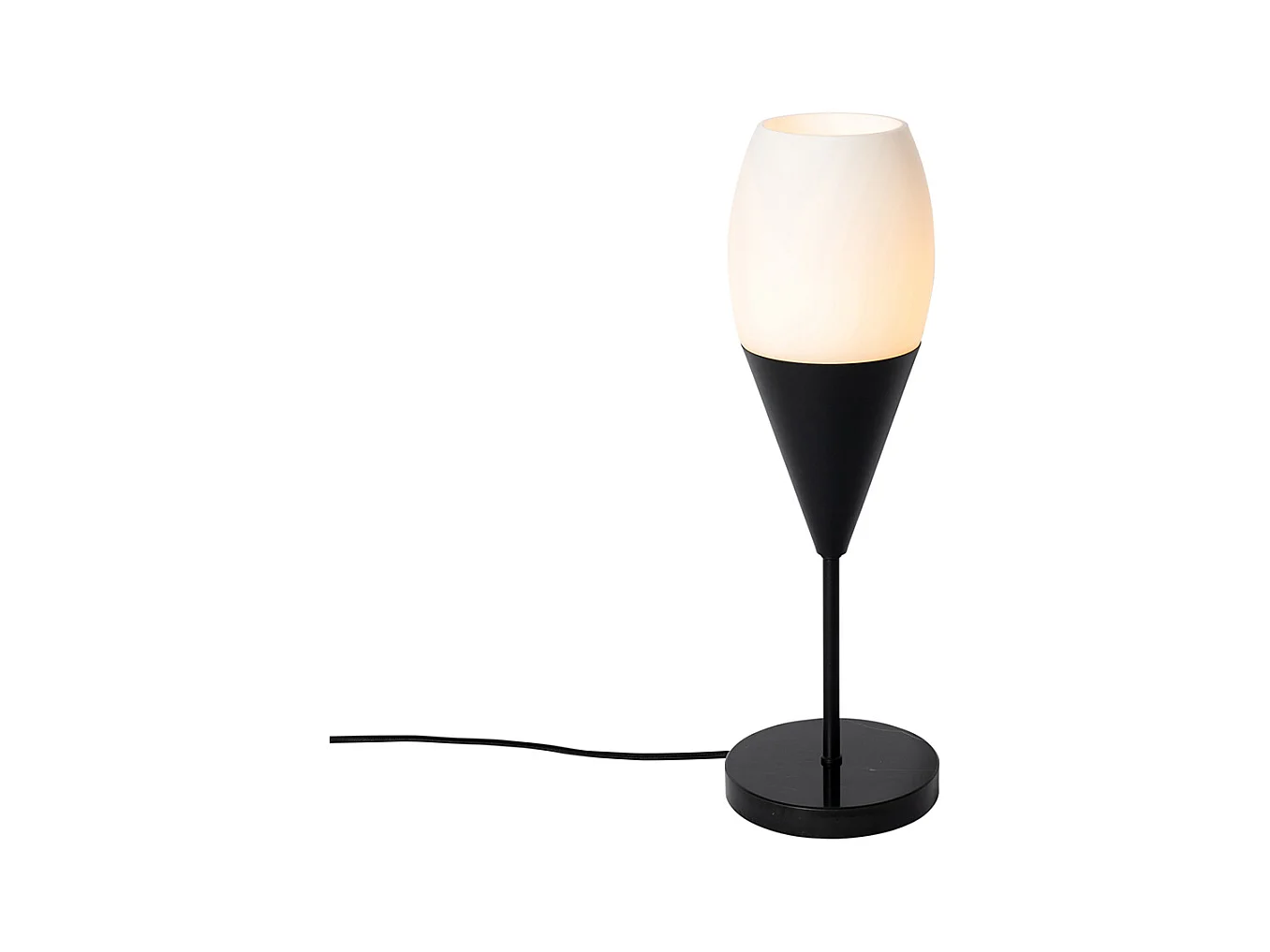 Lampe de table moderne noire avec verre opale - Drop