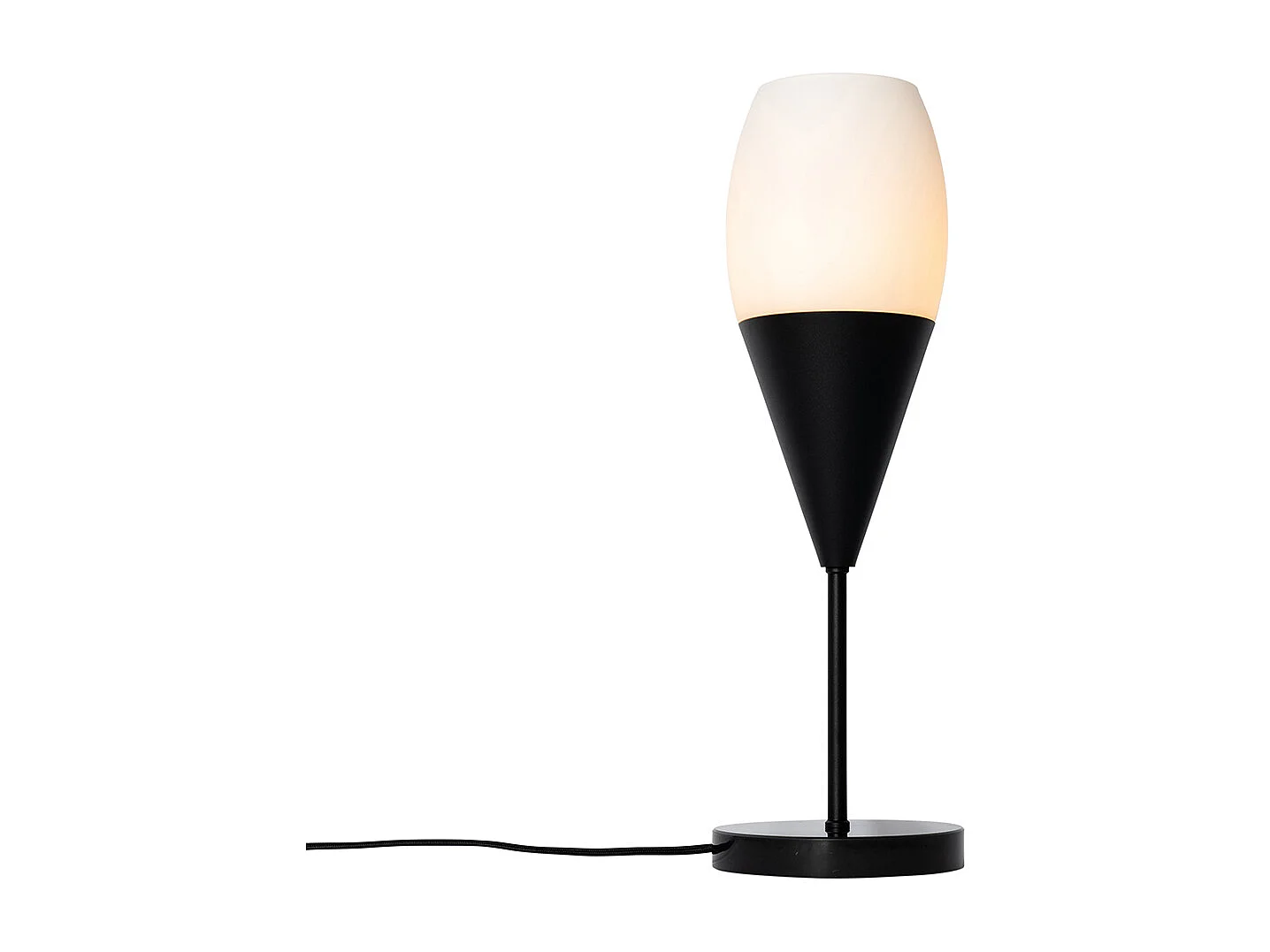 Lampe de table moderne noire avec verre opale - Drop