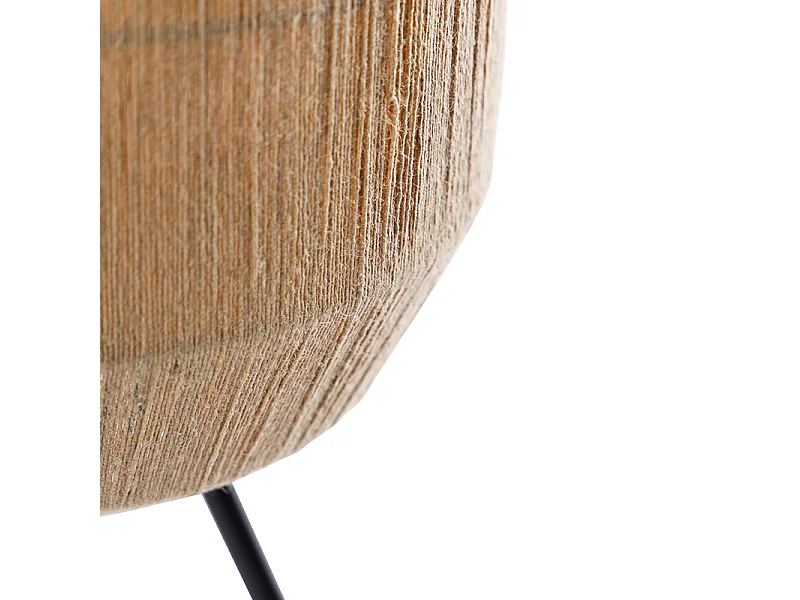 Lampe de table orientale noire avec corde - Riki