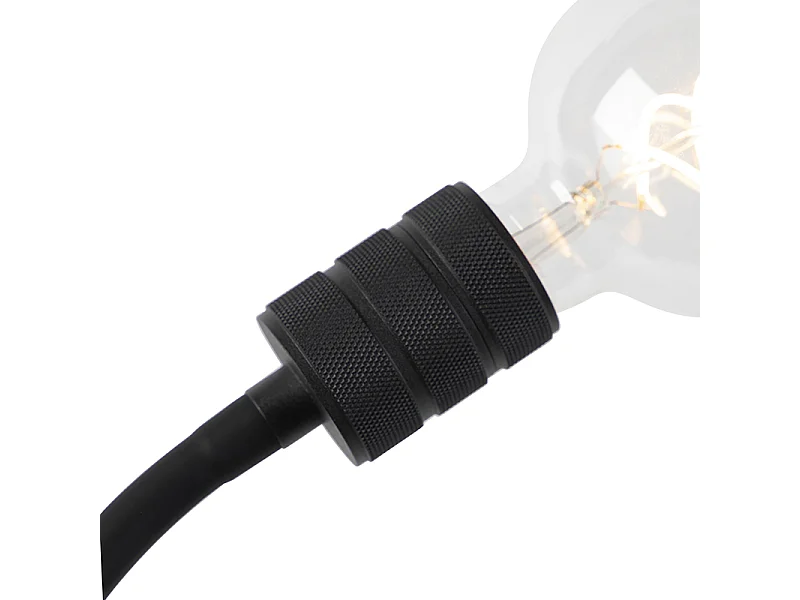 Lampe à pince moderne noire avec bras flexible - Cavalux