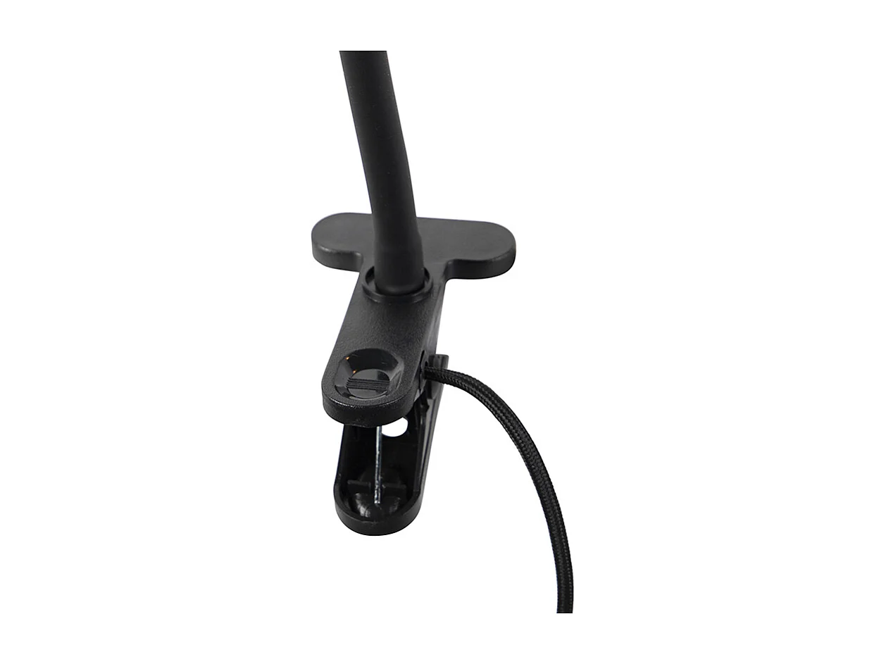Lampe à pince moderne noire avec bras flexible - Cavalux