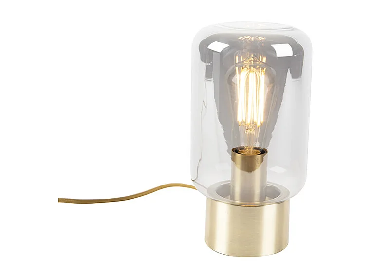 Lampe de table design en laiton avec verre fumé - Bliss Cute