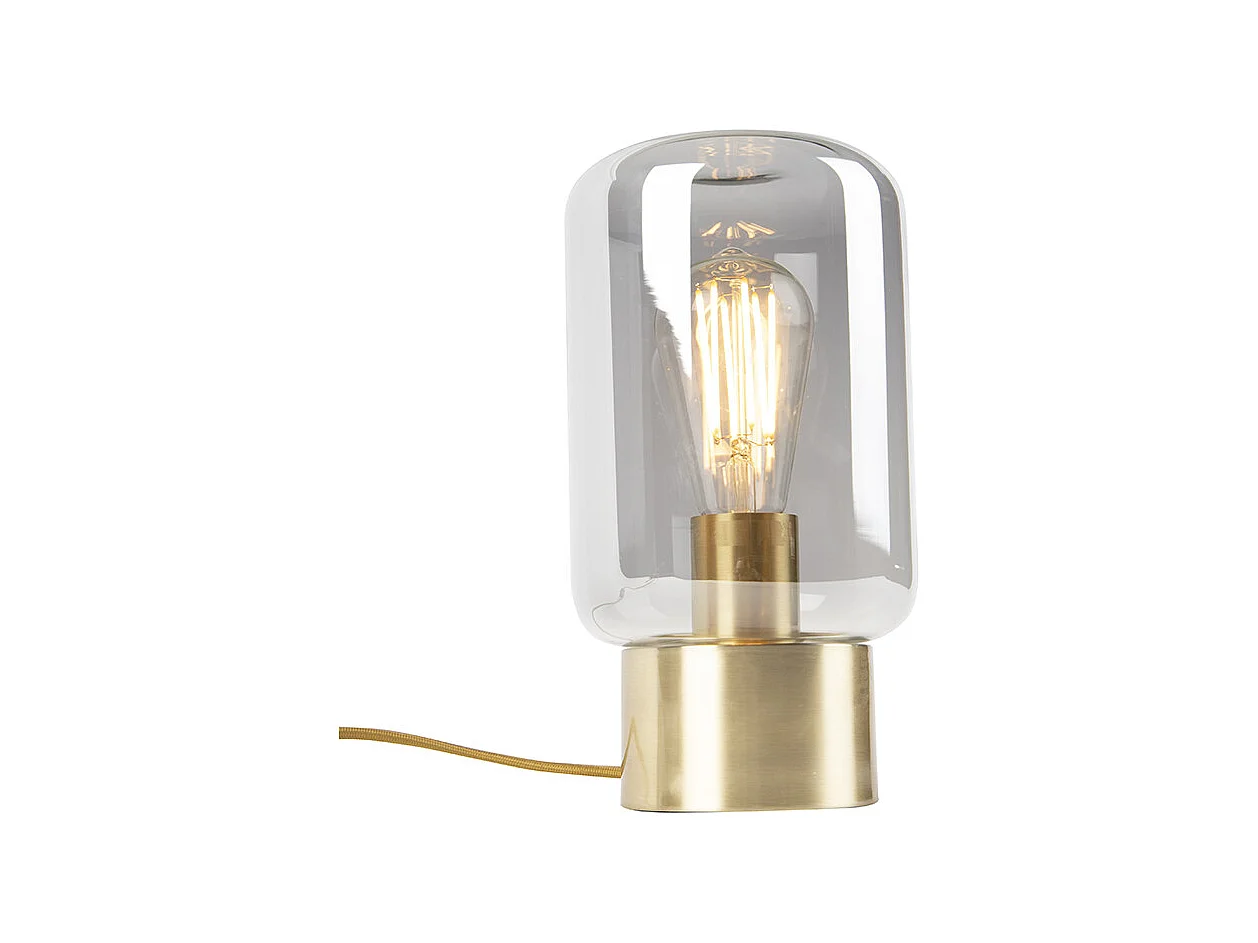 Lampe de table design en laiton avec verre fumé - Bliss Cute