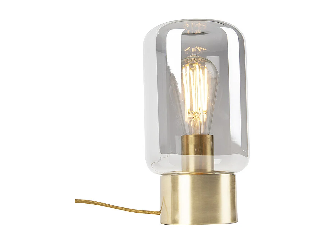 Lampe de table design en laiton avec verre fumé - Bliss Cute