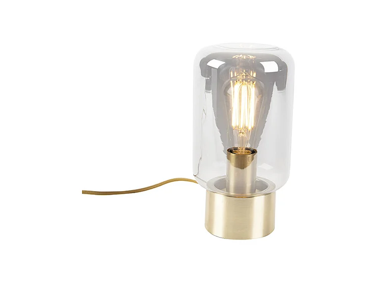 Lampe de table design en laiton avec verre fumé - Bliss Cute