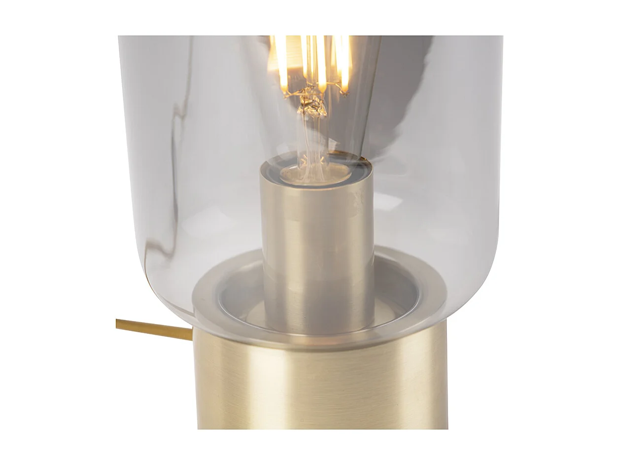 Lampe de table design en laiton avec verre fumé - Bliss Cute