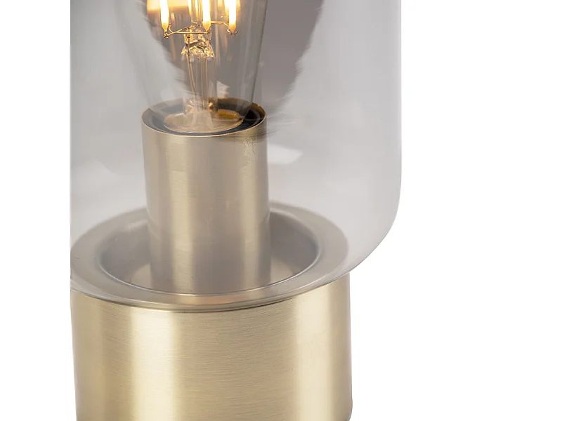 Lampe de table design en laiton avec verre fumé - Bliss Cute