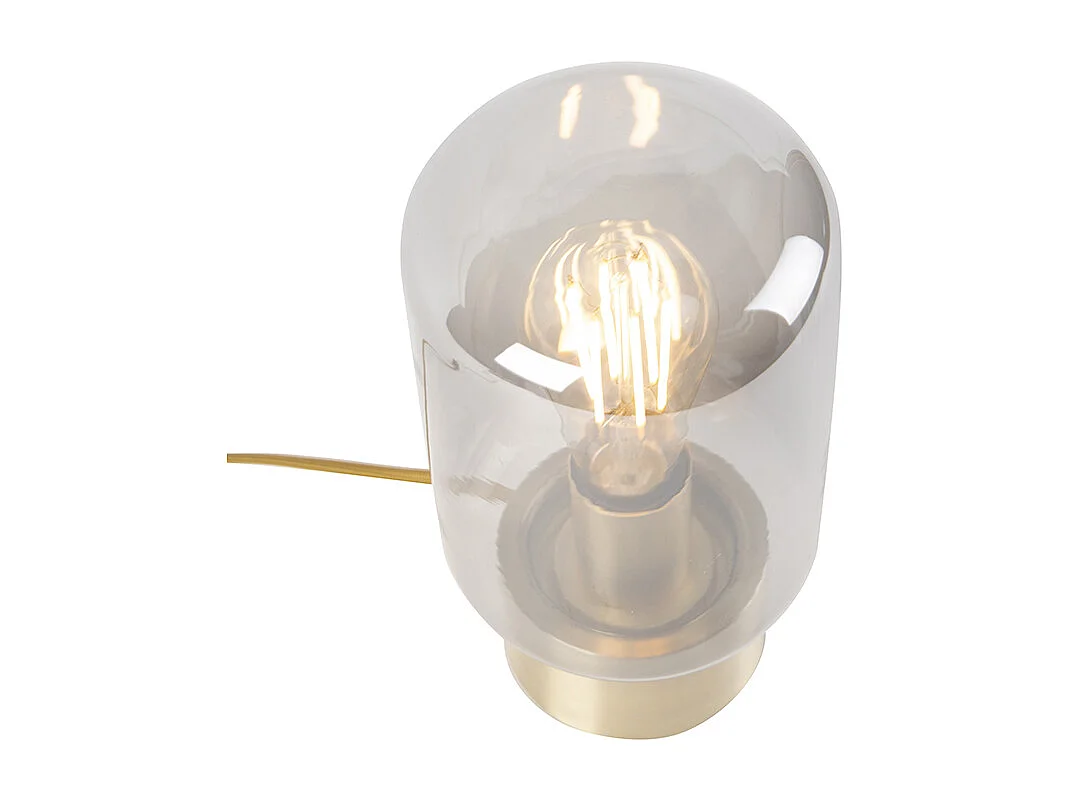 Lampe de table design en laiton avec verre fumé - Bliss Cute