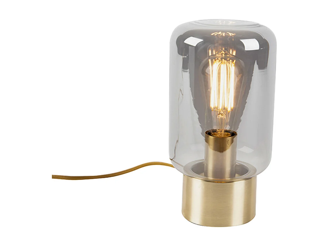 Lampe de table design en laiton avec verre fumé - Bliss Cute
