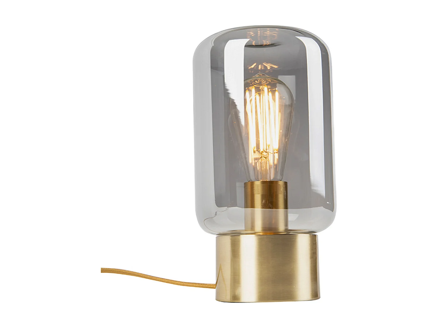 Lampe de table design en laiton avec verre fumé - Bliss Cute
