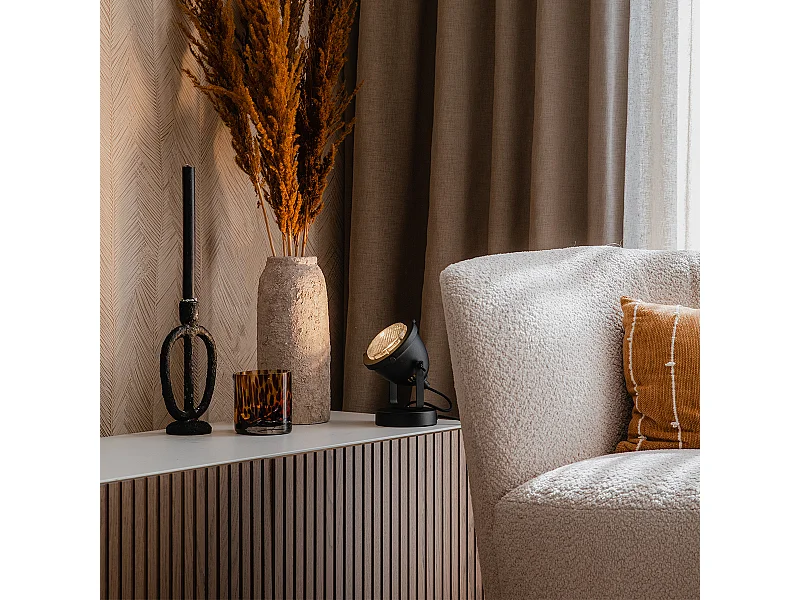 Lampe de table industrielle noire 18 cm - Emado