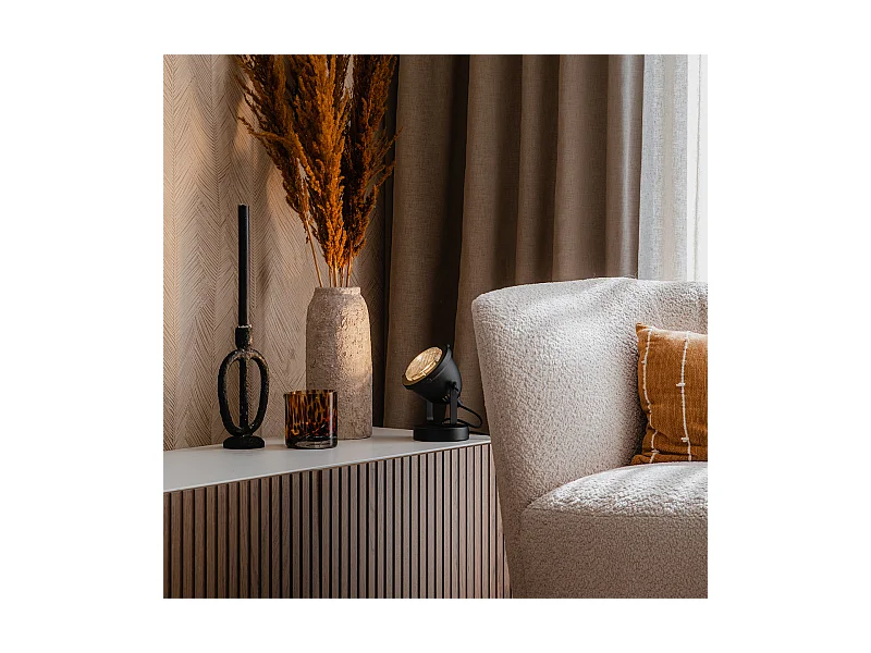 Lampe de table industrielle noire 18 cm - Emado