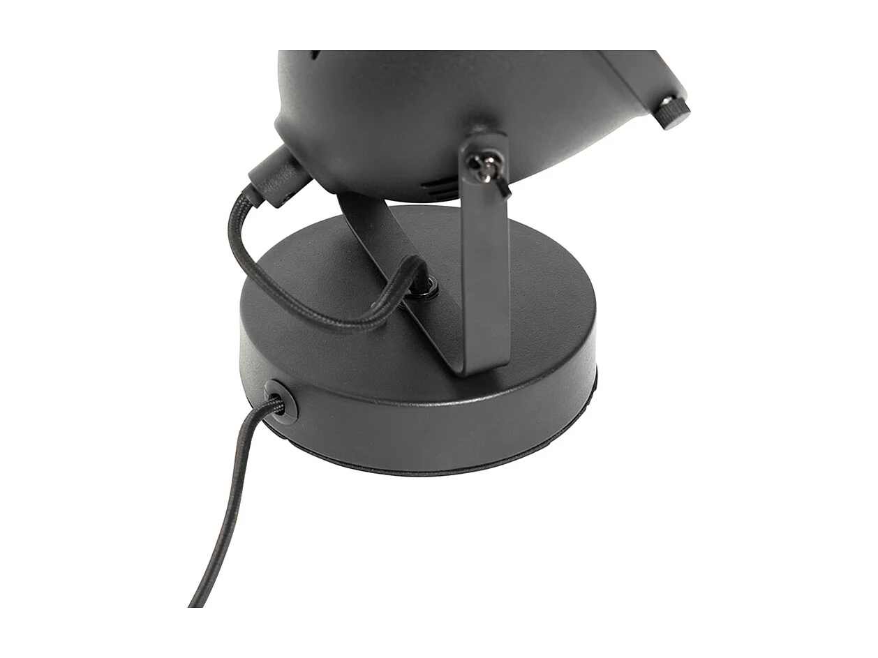 Lampe de table industrielle noire 18 cm - Emado