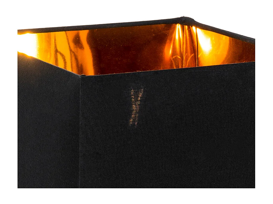 Lampe de table moderne abat-jour en tissu noir avec or - VT 1