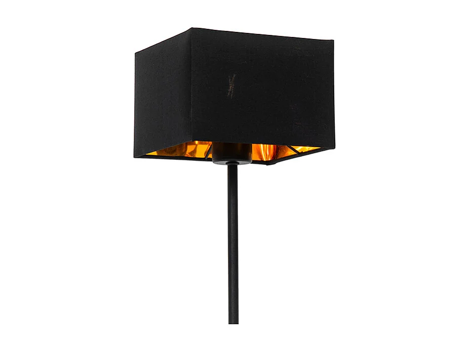 Lampe de table moderne abat-jour en tissu noir avec or - VT 1