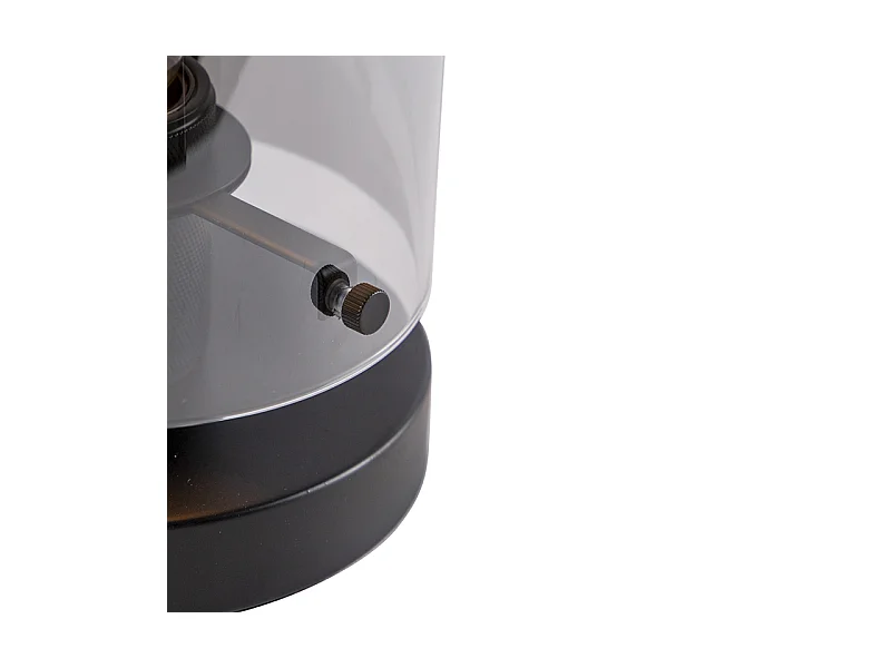 Lampe de table design noire avec verre fumé - Dôme
