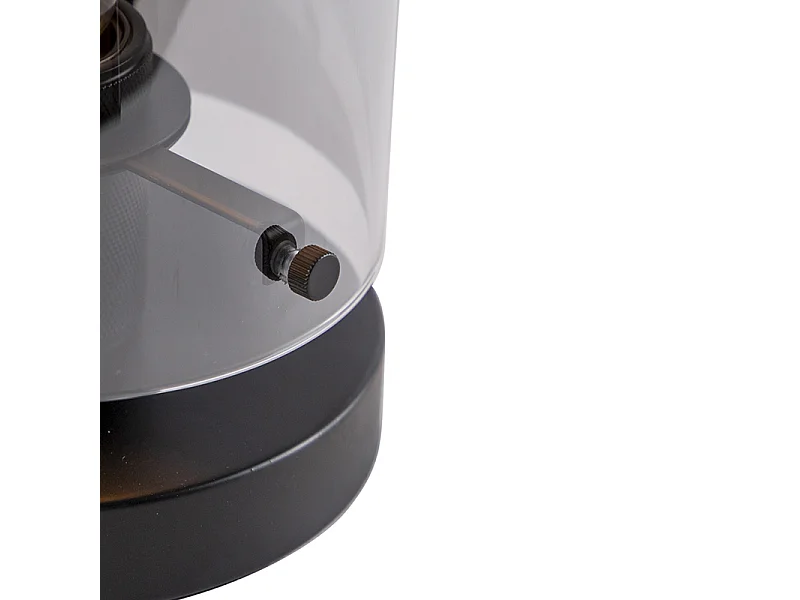 Lampe de table design noire avec verre fumé - Dome