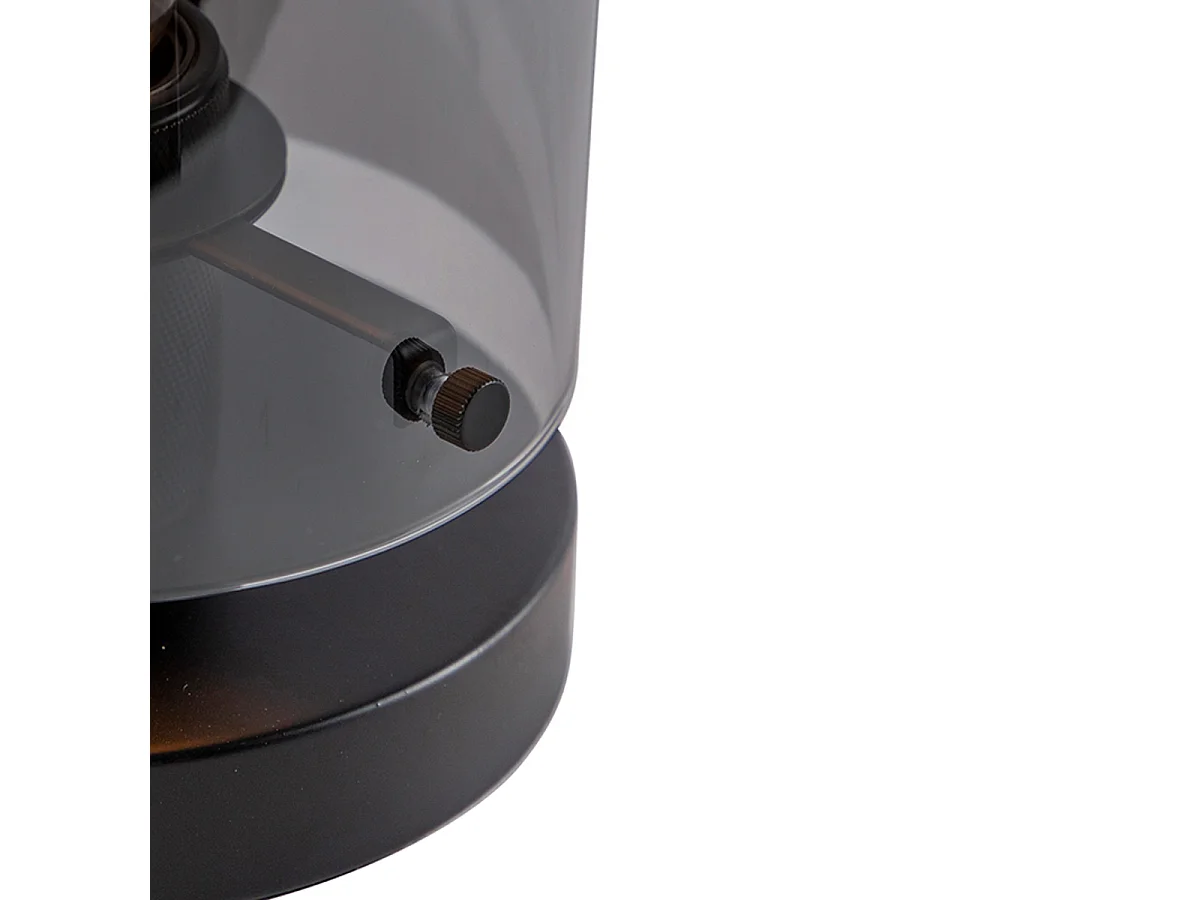 Lampe de table design noire avec verre fumé - Dome