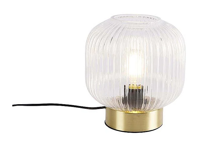 Lampe de table Art Déco laiton avec verre - Karel