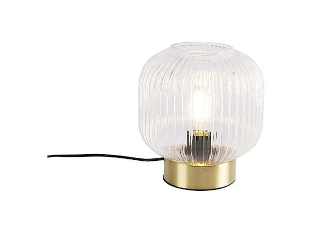 Lampe de table Art Déco laiton avec verre - Karel