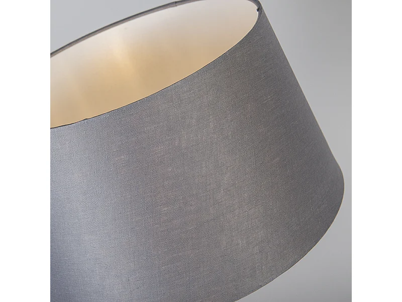 Lampe de table en cuivre avec abat-jour gris 35 cm réglable - Parte