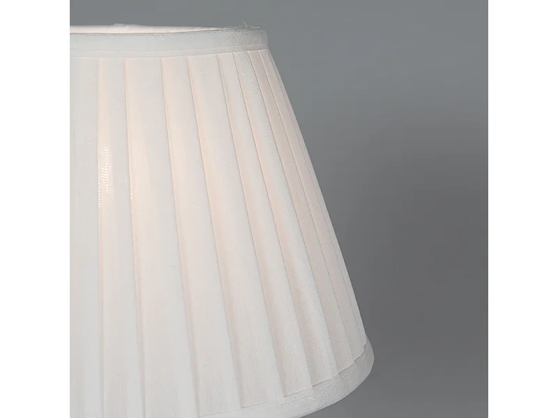 Lampe de table rétro en laiton avec abat-jour plissé blanc 25 cm - Kaso