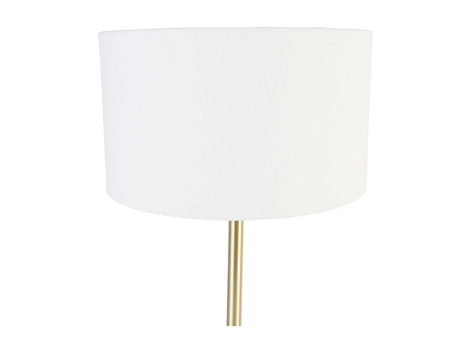 Lampe de table classique en laiton avec abat-jour blanc 35 cm - Simplo