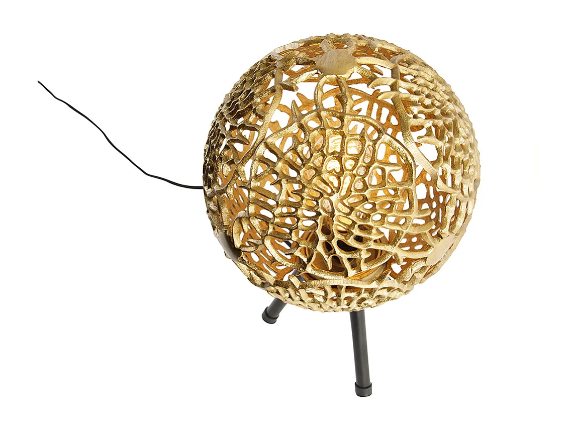 Lampe de table Art déco trépied dorée - Maro