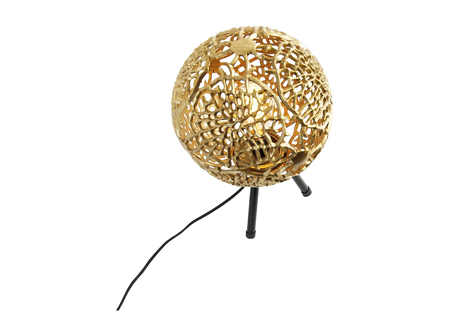 Lampe de table Art déco trépied dorée - Maro