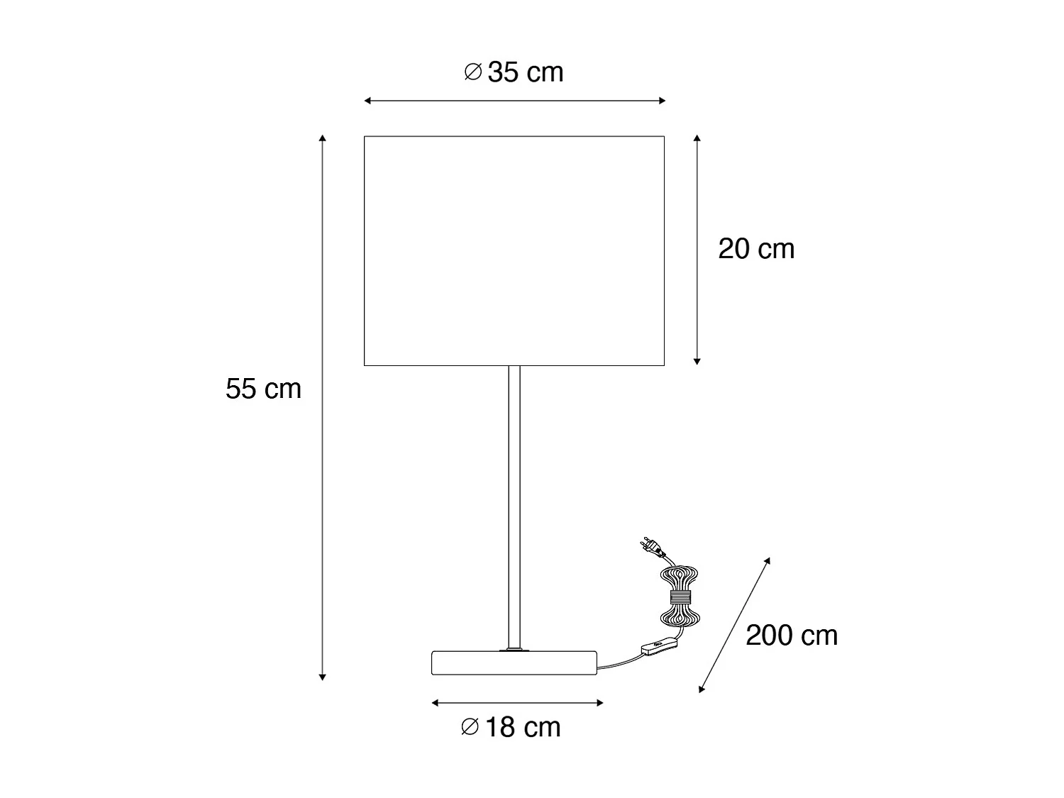 Lampe de table en laiton avec abat-jour gris 35 cm - Kaso