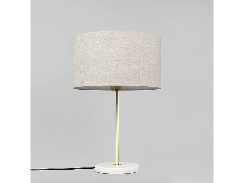 Lampe de table en laiton avec abat-jour gris 35 cm - Kaso